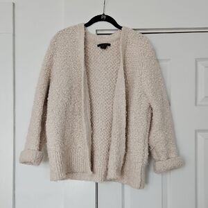 Tahari Cream Open-Front Cardigan